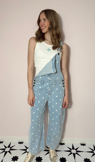 Polka Dot Barrel Overalls