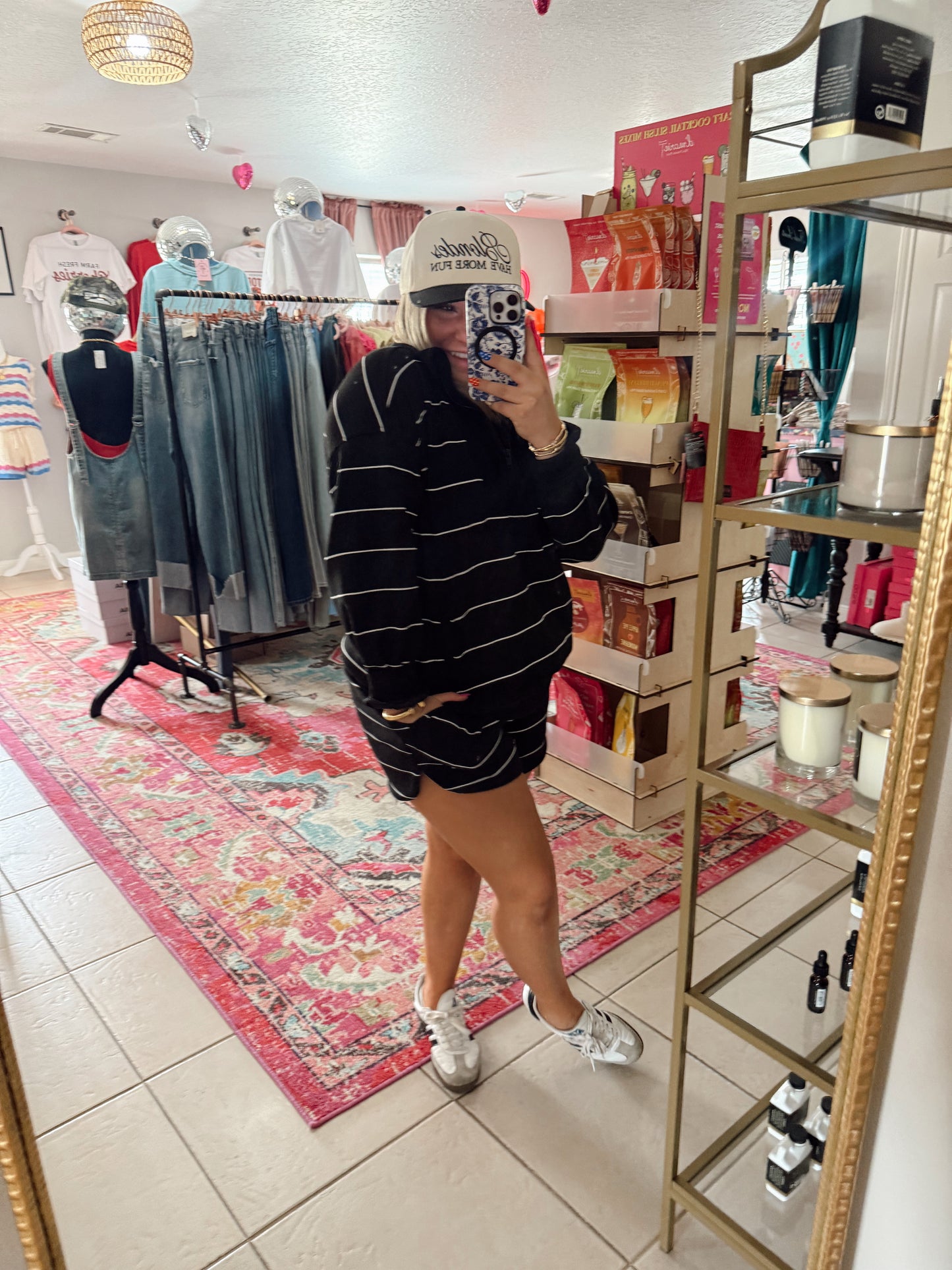 Black & White Stripe Matching set