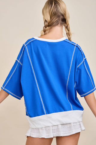 Main Strip - Game Day Star Patch Sweatshirt – Sporty Varsity Top