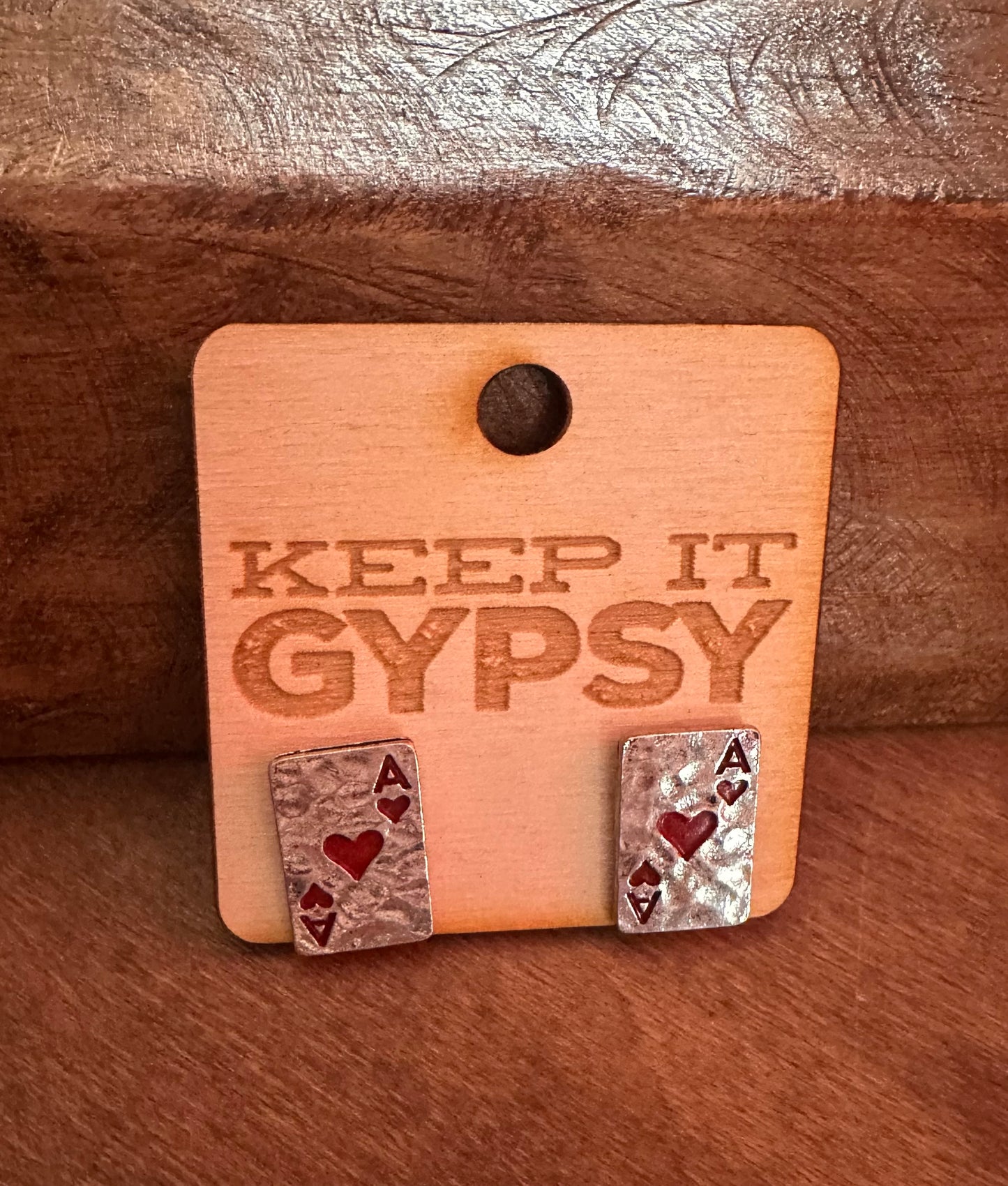 Playing Card Stud Earrings