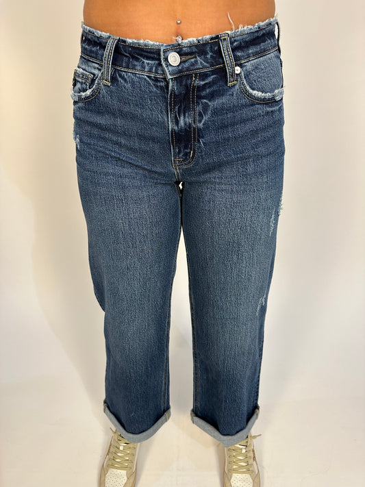 KANCAN - Dark Wash HIGH RISE WISE