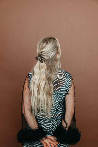 Brown Pearl Acetate Claw Clip