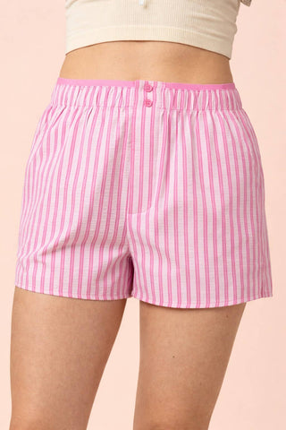 VERY J - NP70865-Striped Comfy Shorts