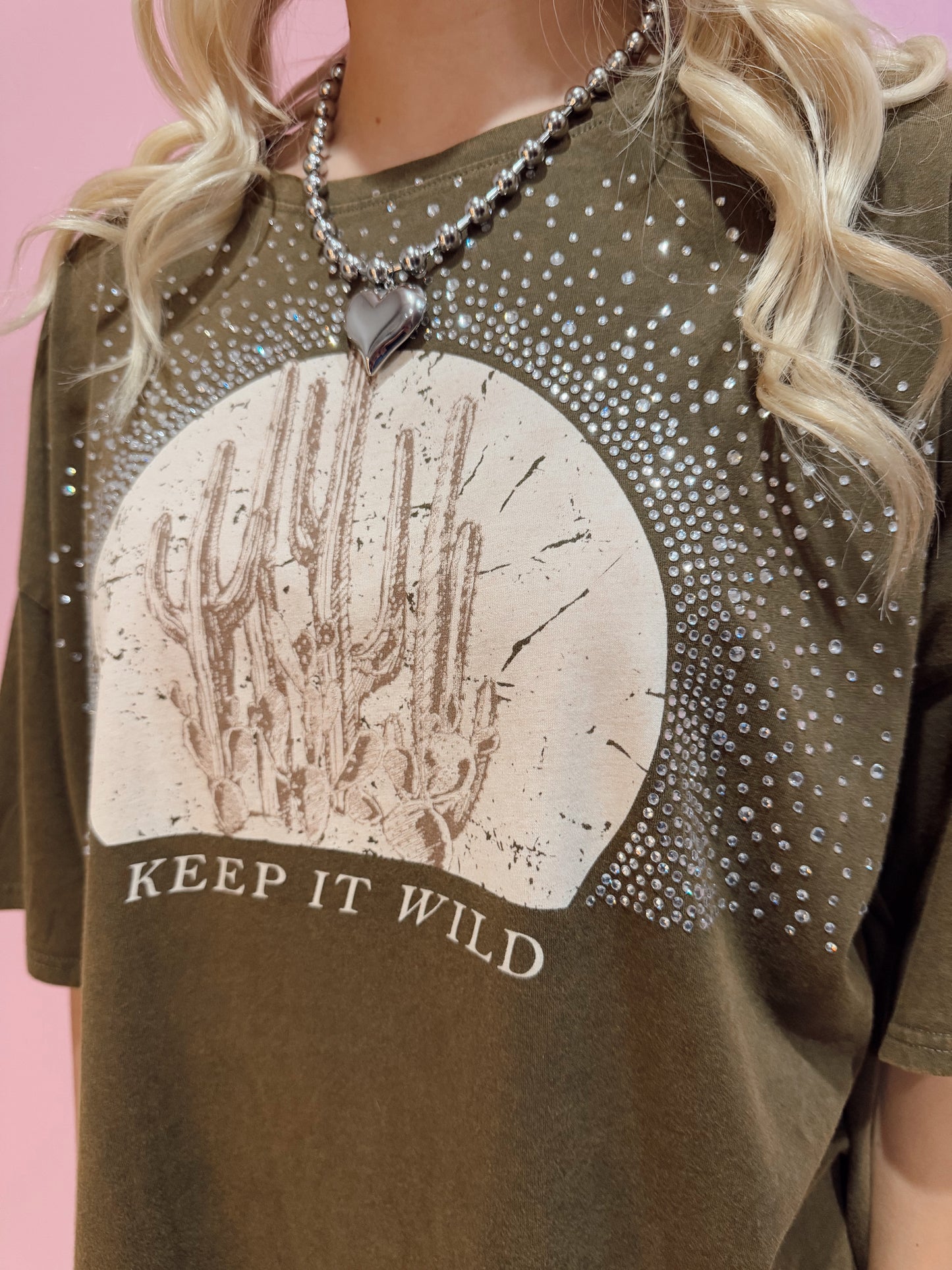 Keep It Wild Rhinestone Graphic Tee