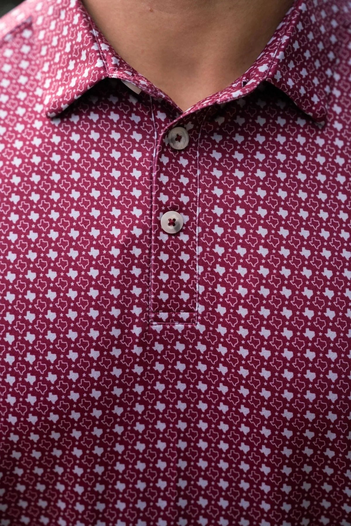 Performance Polo - Texas Maroon & Grey