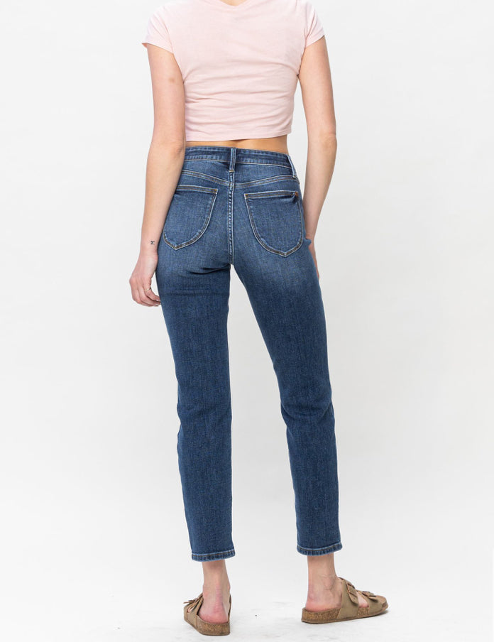 JUDY BLUE - HI-RISE SLIM LEG BACK POCKET JEANS