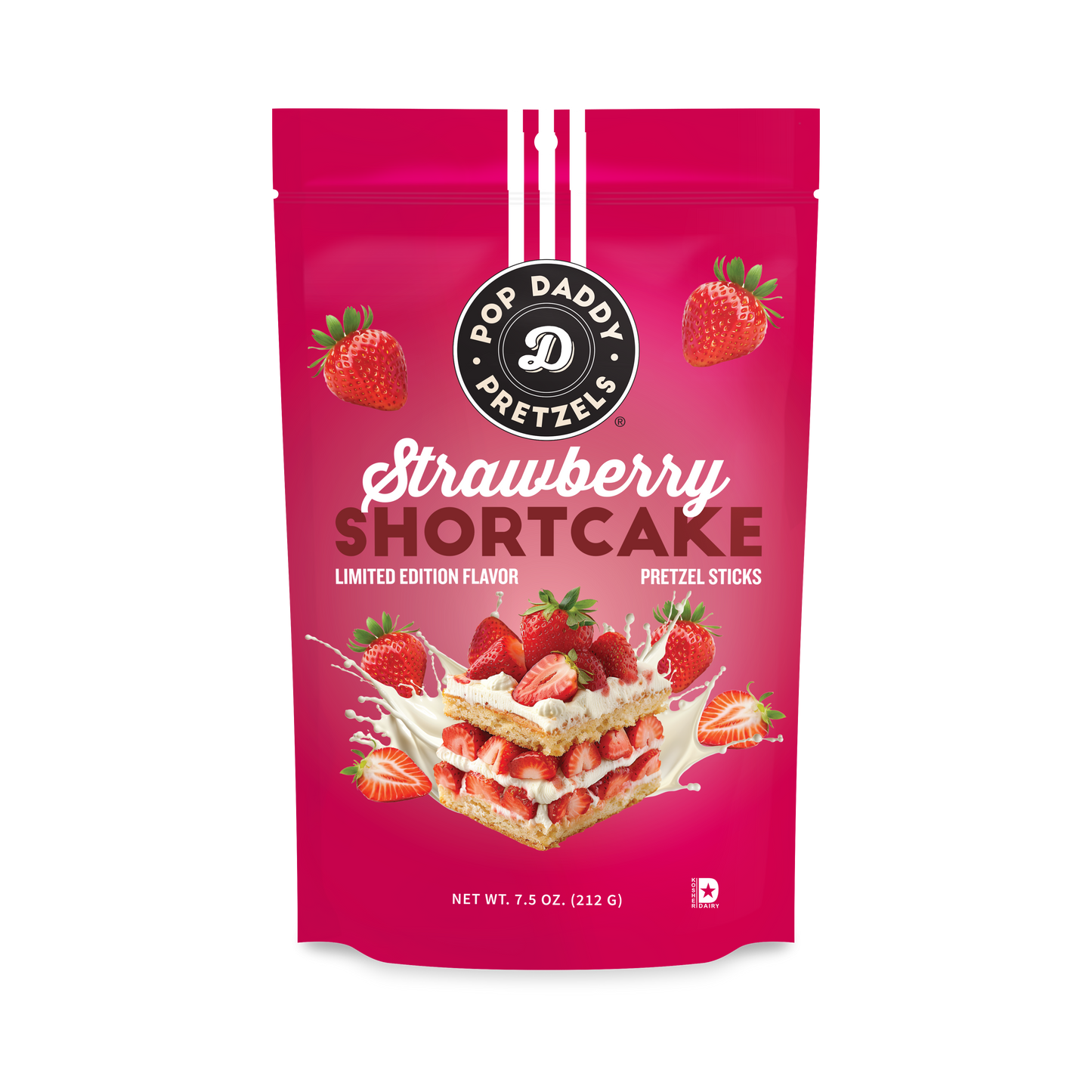Pop Daddy Snacks - Berry Delicious Strawberry Shortcake Pretzels 7.5oz 🍓🥨