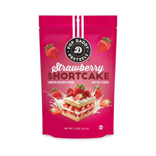 Pop Daddy Snacks - Berry Delicious Strawberry Shortcake Pretzels 7.5oz 🍓🥨