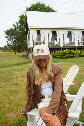 Lucky Duck Corduroy Trucker Hat