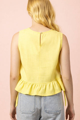 VERY J - NT12128-Side Tie Detail Ruffled Top