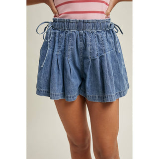 Pleated Denim Shots