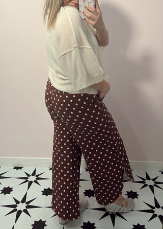 Mocha Polka Dot Pants