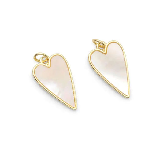 Gold Mother of Pearl Heart Charm
