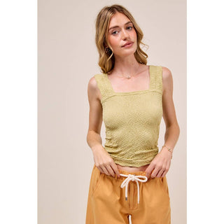 So Me - FLORAL JACQUARD SEAMLESS TANK TOP