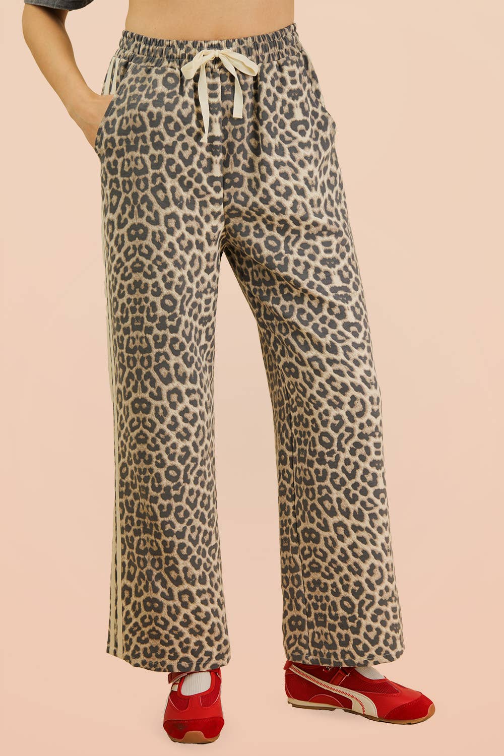 Leopard Cotton Stripe Pants