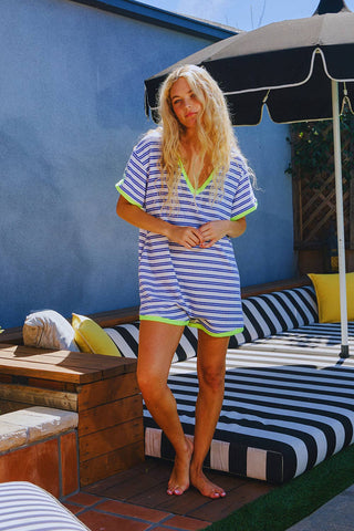 Striped Knit Oversized Romper