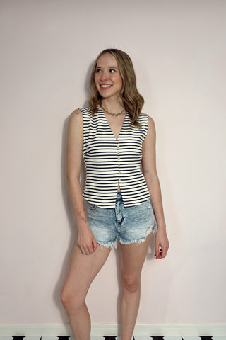 Striped Sleeves Top