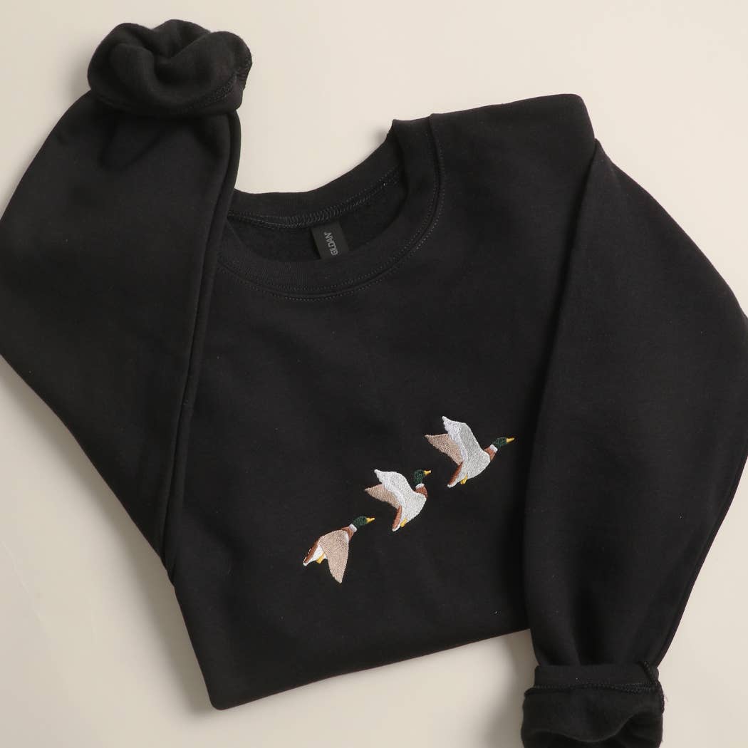 Flying Mallard Embroidered Fleece Sweatshirt