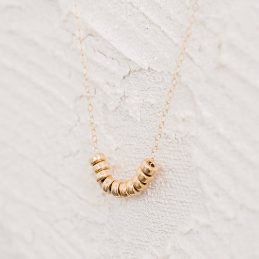 Barberry & Lace Handmade Jewelry - Roundel Bead Necklace - Waterproof, Hypoallergenic, Minimal