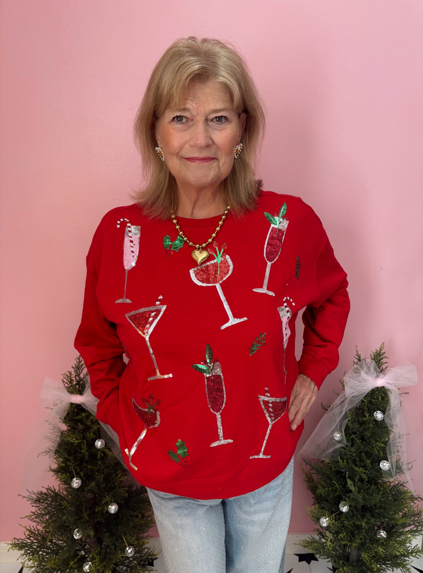 Cocktail Sequin Sweatshirt