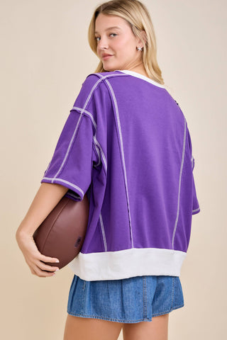 Main Strip - Game Day Star Patch Sweatshirt – Sporty Varsity Top
