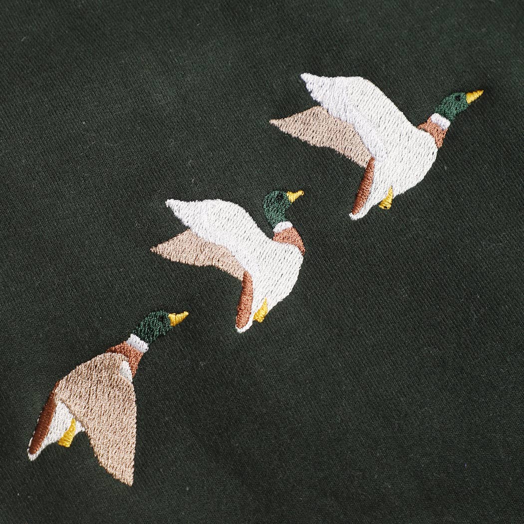 Flying Mallard Embroidered Fleece Sweatshirt