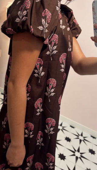 Floral Print Bow Back Mini Dress