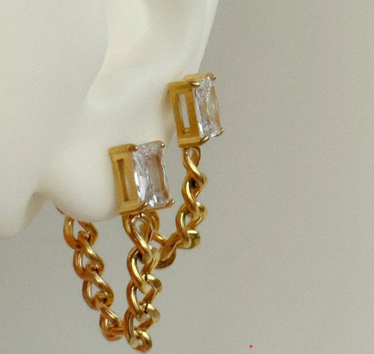 Diamond Chain Earrings