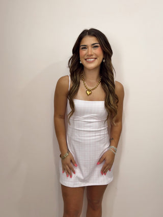 Pink Plaid Athletic Dress