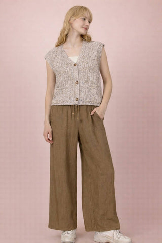 VERY J - 12W3377N-Button Down Knit Sweater Vest