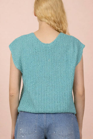 VERY J - 12W3377N-Button Down Knit Sweater Vest