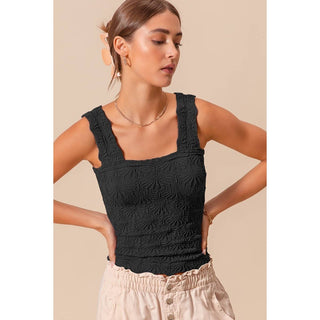 So Me - FLORAL JACQUARD SEAMLESS TANK TOP