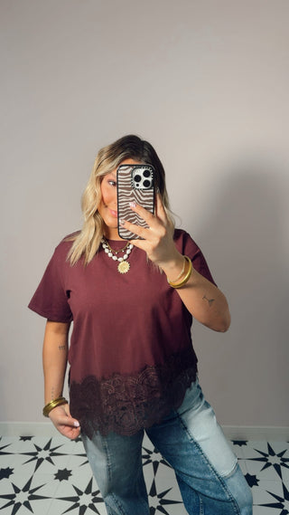 Raisin Lace Top