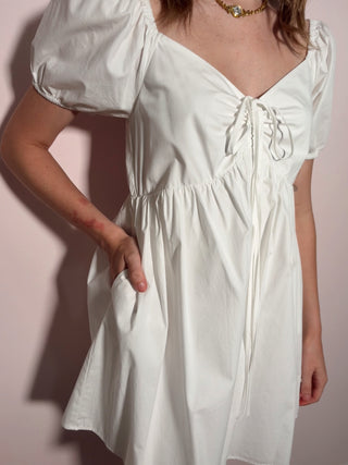 White Tie Mini Dress