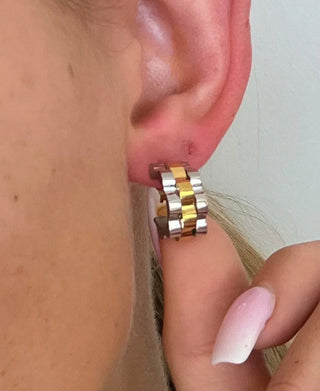 Small Two Toned Rolly Hoops
