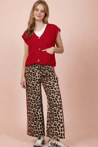 VERY J - 12W3377N-Button Down Knit Sweater Vest
