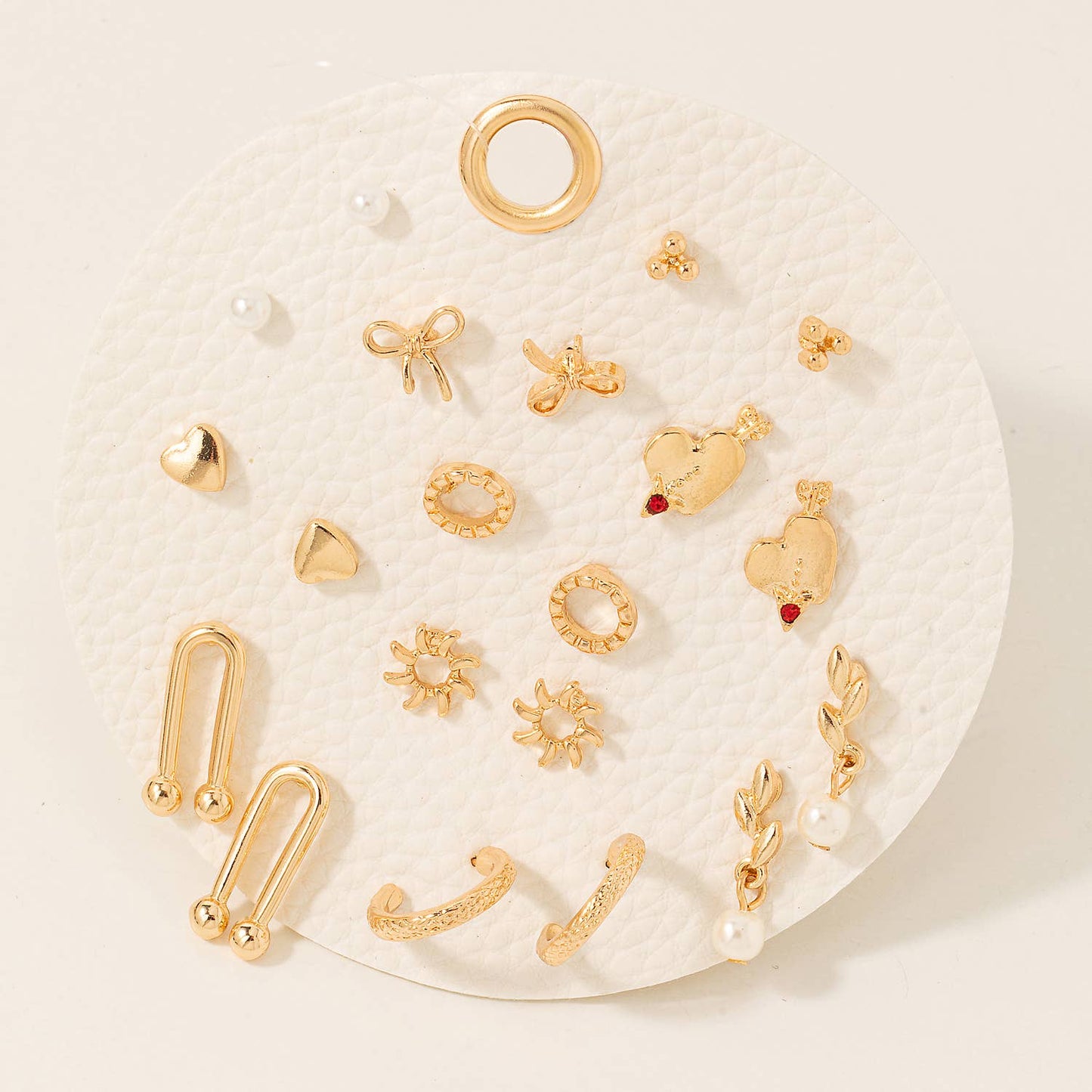 Assorted Love Theme Studs And Hoops Earrings Set