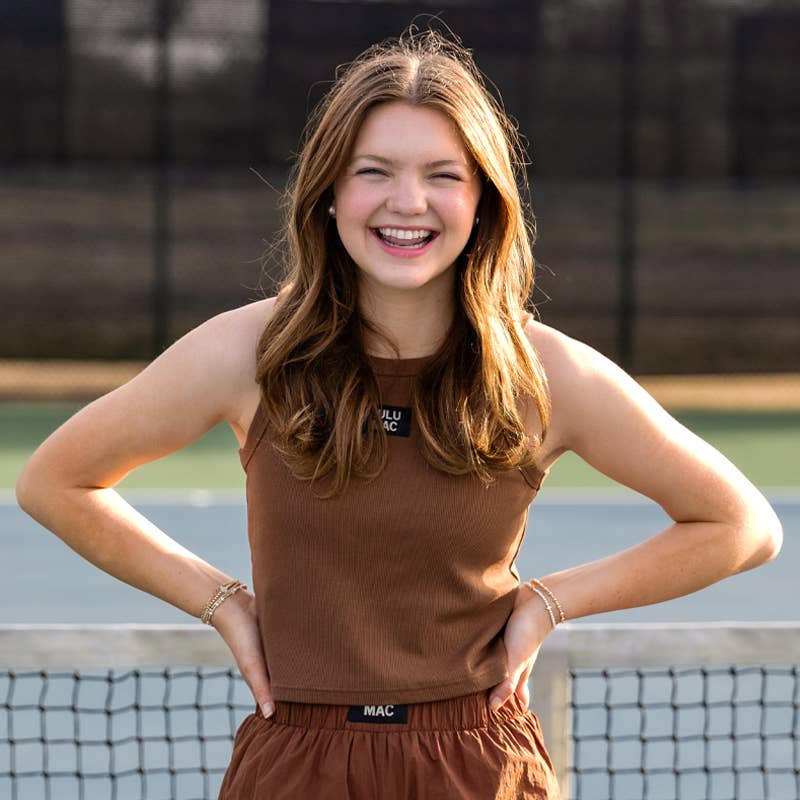 Girlie Girl Originals - DD-TANK BROWN LULU MAC SOLID TANK TOPS