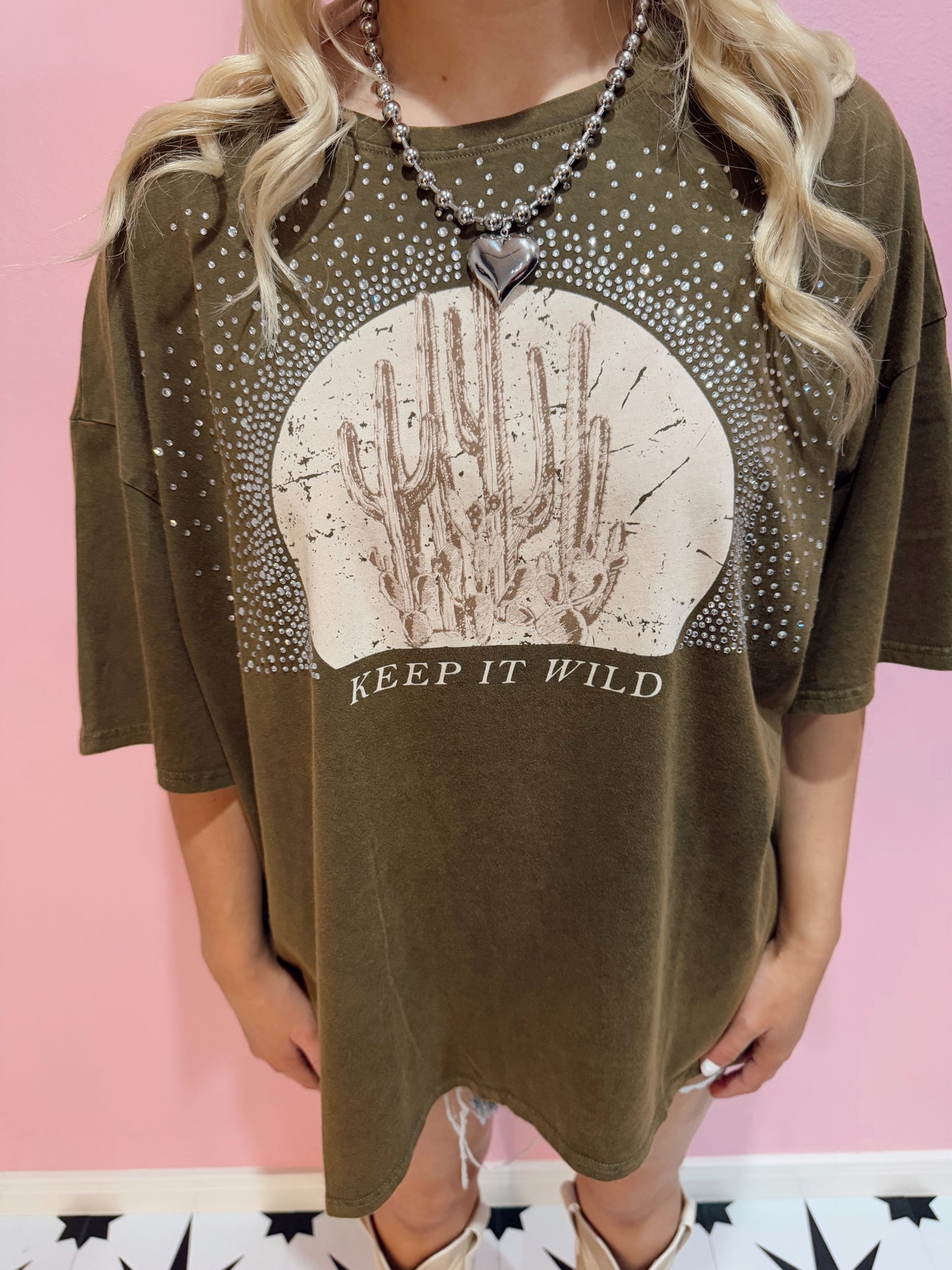 Keep It Wild Rhinestone Graphic Tee