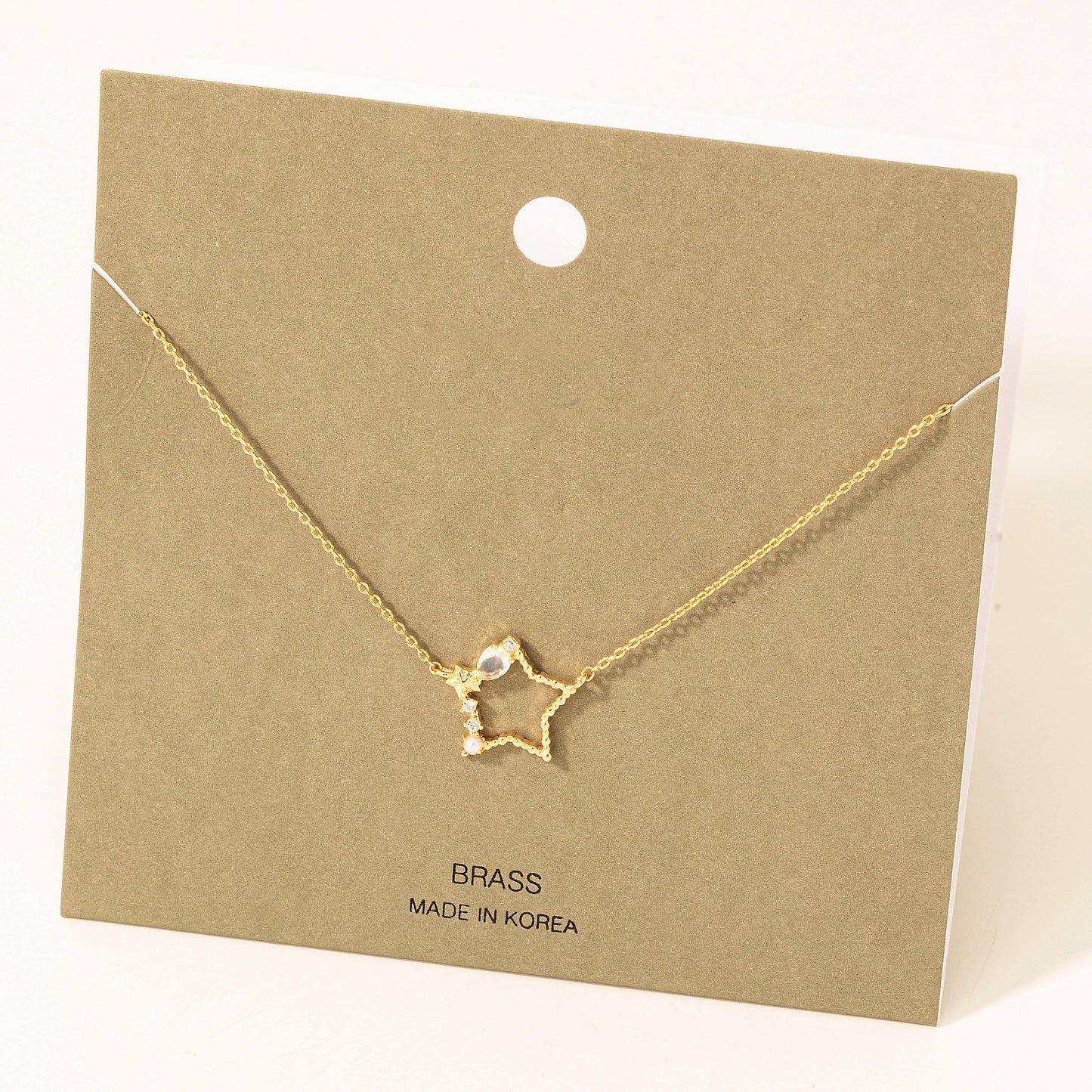 Rhinestone Cluster Star Pendant Necklace