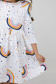 Rainbow Terrazo Twirl Dress