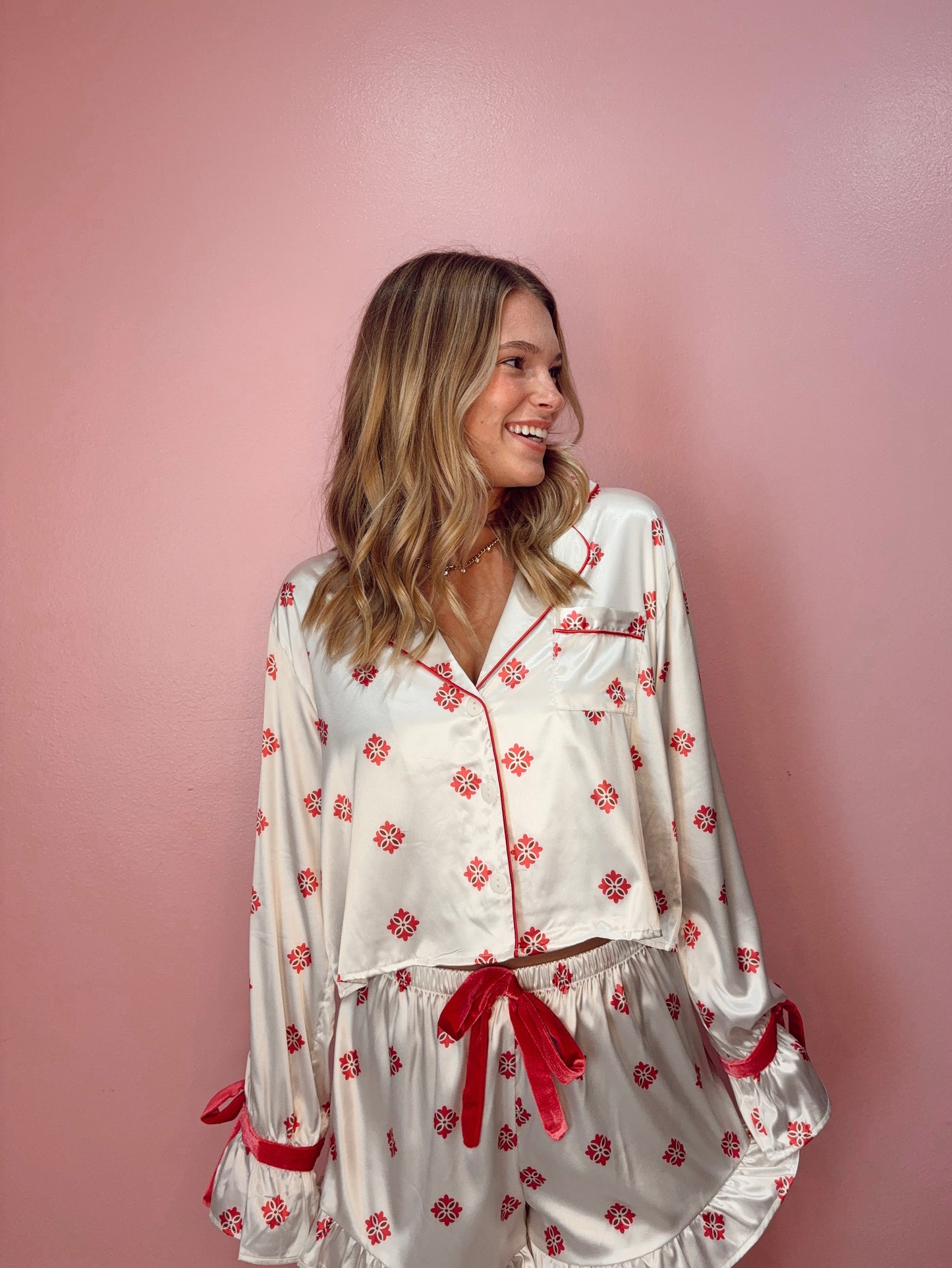 Moroccan Satin - Short Pj + Velvet Ties