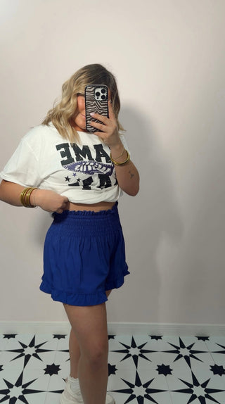 Purple Ruffle Shorts