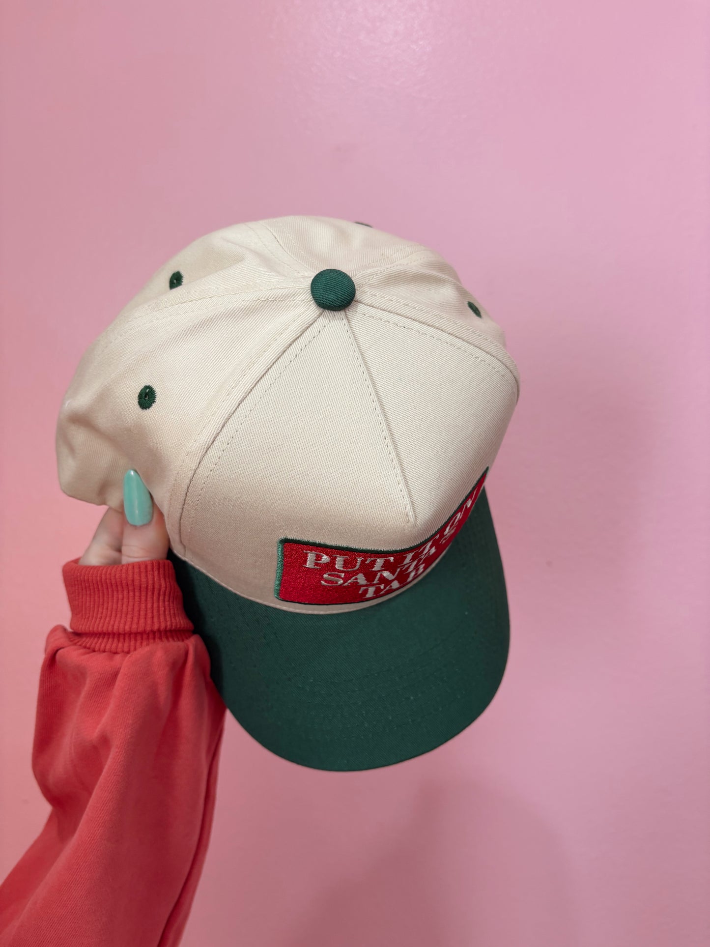Santa's Tab Canvas Embroidered Hat