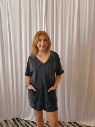 Black Tee Shirt Romper