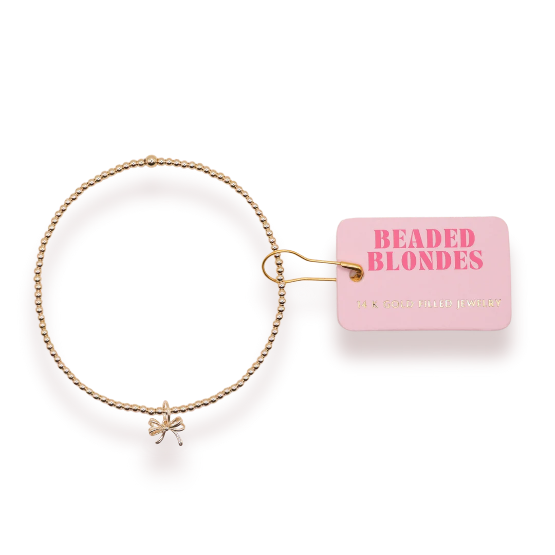Gold Bow Charm Bracelet