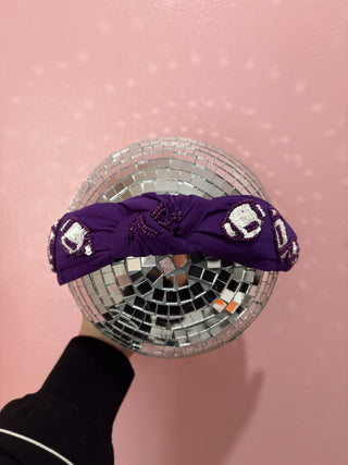 Beaded Football Headband
