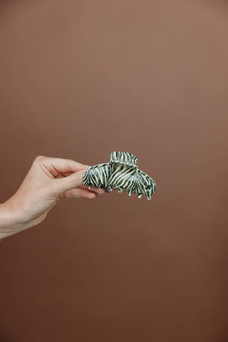 Zebra Acetate Claw Clip