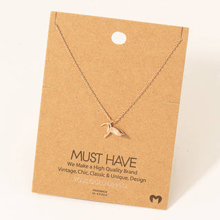 Gold Dipped Humming Bird Pendant Necklace