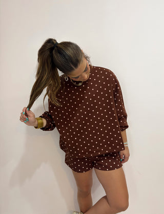 Espresso Polka Dot Matching Sweatshirt